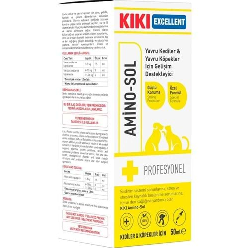 KIKI Excellent Amino-Sol Yavru Kedi Ve Köpek Gelişim Destekleyici 50 ml