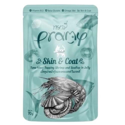 Pramy Ton Balıklı Soslu Karides ve Tarak Jöleli Kedi Maması 70 Gr