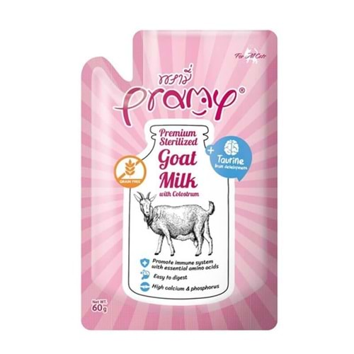 PramyPramy Cat Kolostrum ve Taurinli Sterilize Keçi Sütlu Kedi Maması 60 Gr