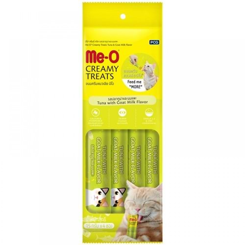 Me-O Creamy Treats Ton Balığı ve Keçi Sütlü Ek Besin ve Kedi Ödülü 60 Gr ( 4 x 15 Gr )