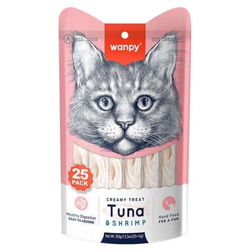 Wanpy Tavuk Etli ve Yengeçli Likit Creamy Kedi Ödülü 5 x 14 Gr