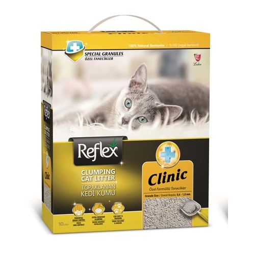 Reflex Clinic Özel Tanecik Formüllü Süper Hızlı Topaklanan Kedi Kumu 10 Lt