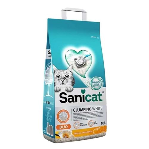 SaniCat Duo Vanilya ve Mandalin Kokulu Doğal Kedi Kumu 10 Lt