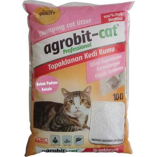 Agrobit Cat Bebek Pudrası Kedi Kumu Doğal Bentonit İnce Taneli 10 Lt