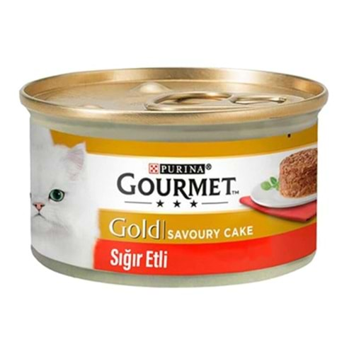 Gourmet Gold Savoury Parça Sığır Etli Yetişkin Kedi Konservesi 85 Gr