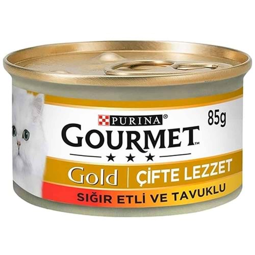 Gourmet Gold Soslu Sığır Etli Tavuklu Kedi Konservesi 85 Gr