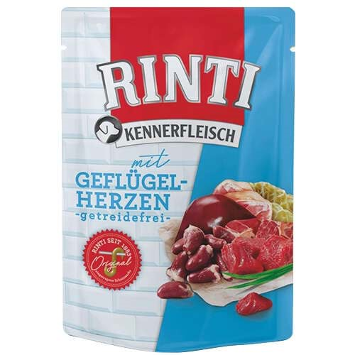 Rinti Pouch Sığır Etli ve Tavuk Yürekli Köpek Yaş Maması 400 Gr