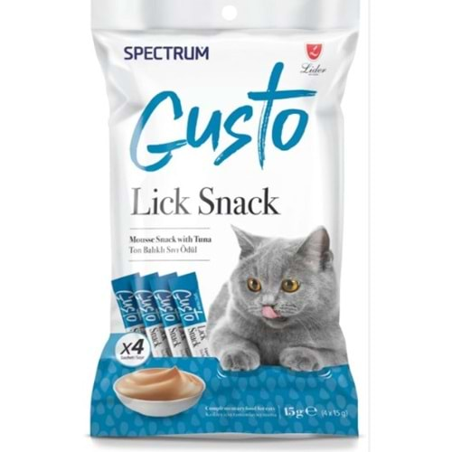 Spectrum Gusto Lick Snack Ton Balıklı Sıvı Kedi Ödülü 4x15 Gr