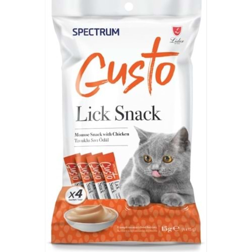 Spectrum Gusto Lick Snack Tavuk Etli Sıvı Kedi Ödülü 4x15 Gr