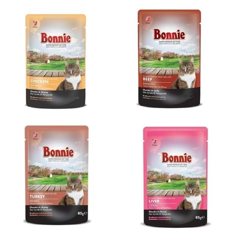 BONNİE Pouch Kedi Yaş Mama Karışık 85 Gr *24 Adet