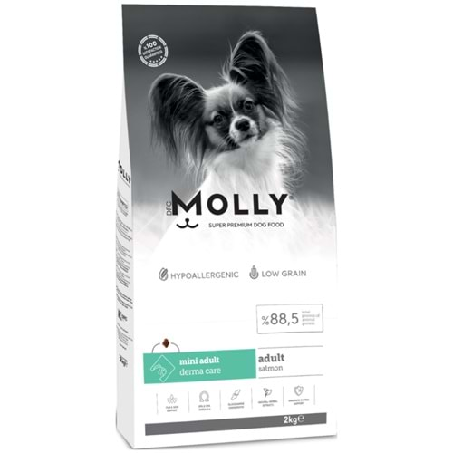 Molly Mini Adult Derma Care Somonlu Küçük Irk Yetişkin Köpek Maması 2 Kg