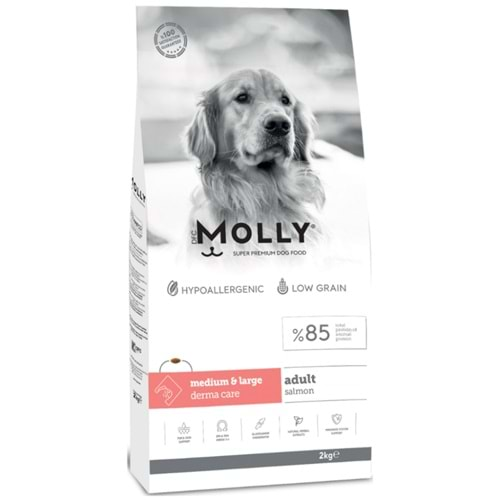 Molly Medium Adult Derma Care Somonlu Orta ve Büyük Irk Yetişkin Köpek Maması 2 Kg