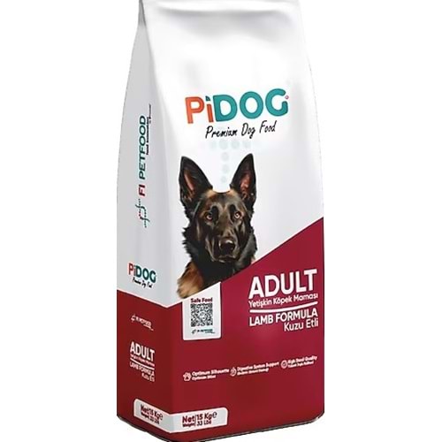 Pidog Kuzu Etli 15 kg Yetişkin Köpek Maması