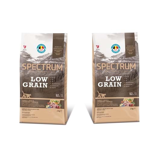 Spectrum Low Grain Hindi Ördek ve Kızılcıklı Yetişkin Kedi Maması 2 Kg