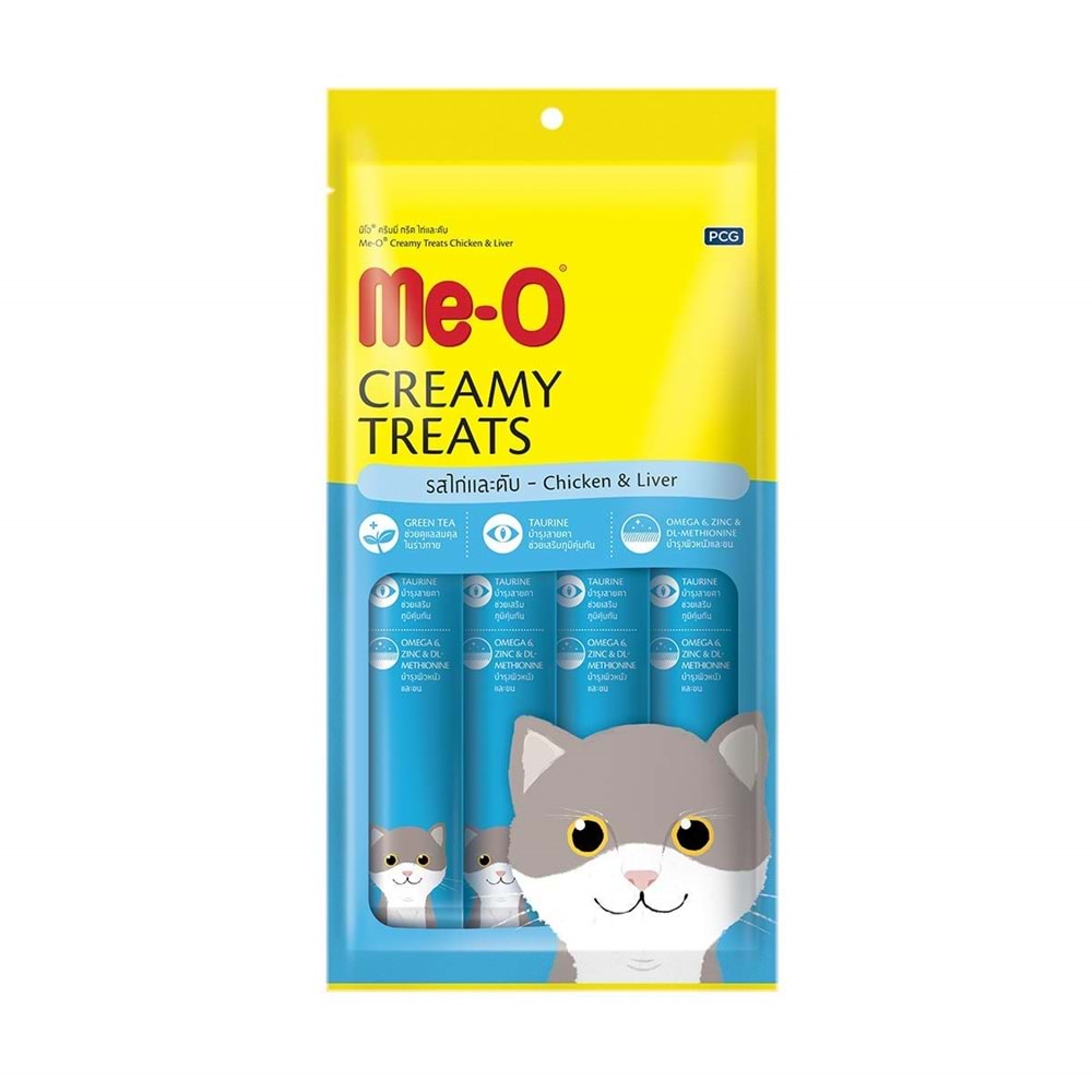 Me-O Creamy Treats Tavuklu ve Ciğerli Ek Besin ve Kedi Ödülü 60 Gr ( 4 x 15 Gr )